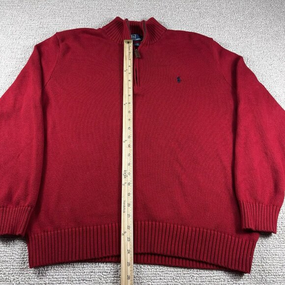 Polo Ralph Lauren 1/4 Zip Sweater Red Men’s Size XL - Picture 3 of 6